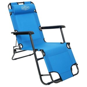 Голубое кресло-шезлонг Maclay с подголовником